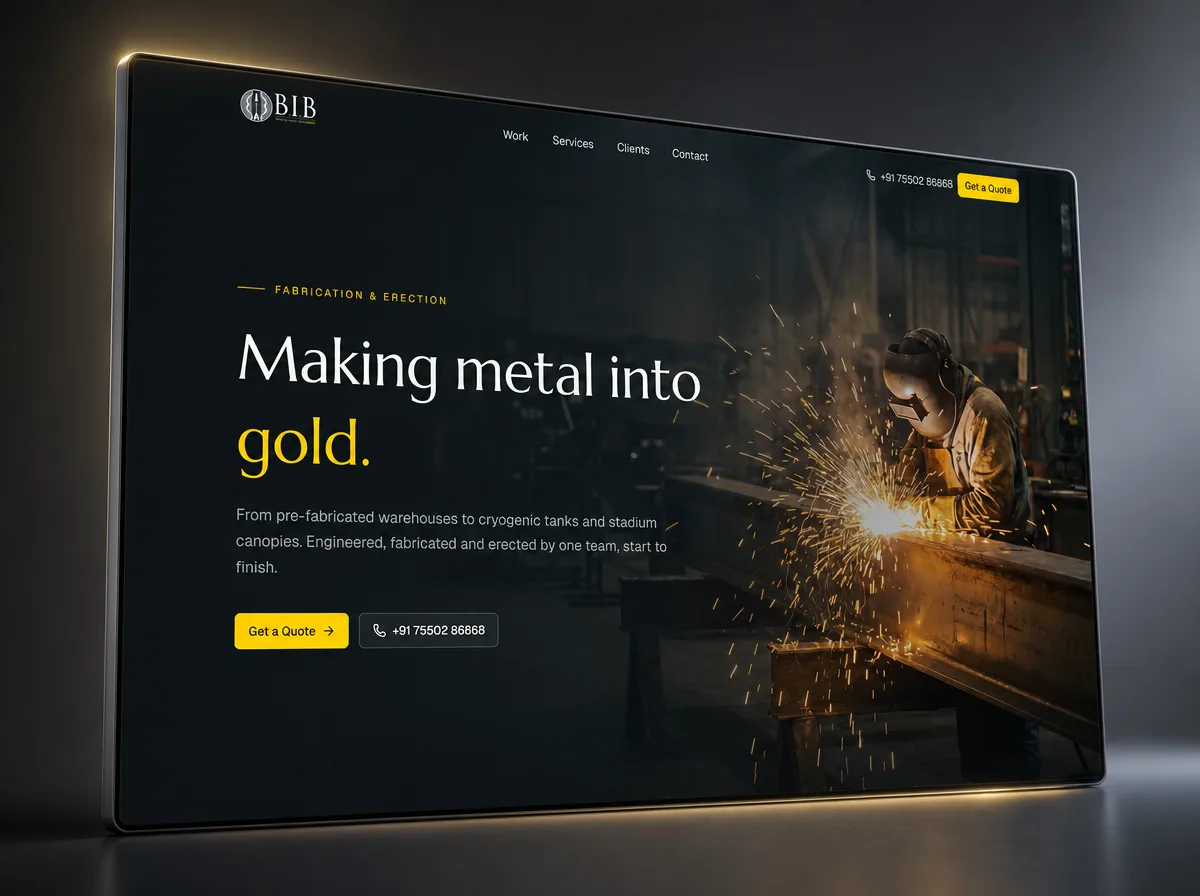 Fabrication company website redesign